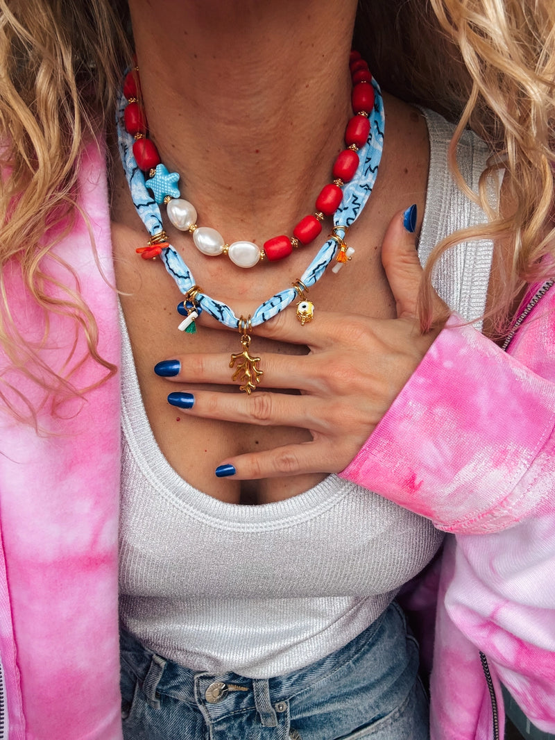 Bohemian Ciel Red Beaded Necklaces