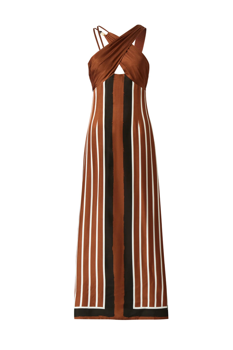 The Ellery Dress - Cherrywood Stripe