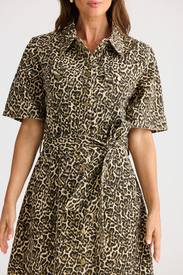 Leroy Dress - Beige Leopard