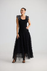 Frills Tank - Black W Spot