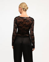 Cleo Lace Wrap Top - Black