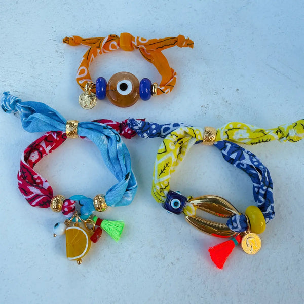 Tropical Charm Bracelet Large Glass Evil Eye