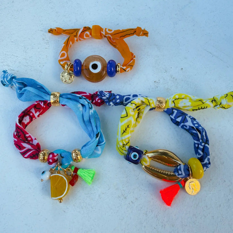 Tropical Charm Bracelet Large Glass Evil Eye