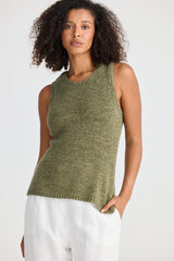 Saffron Knit Tank - Khaki