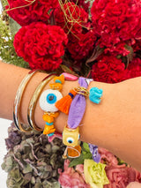Ocean Vibes Bandana Scarf Bracelet with evil eyes