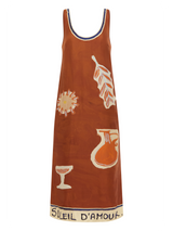 SOLEIL D'AMOUR SILK MIDI DRESS