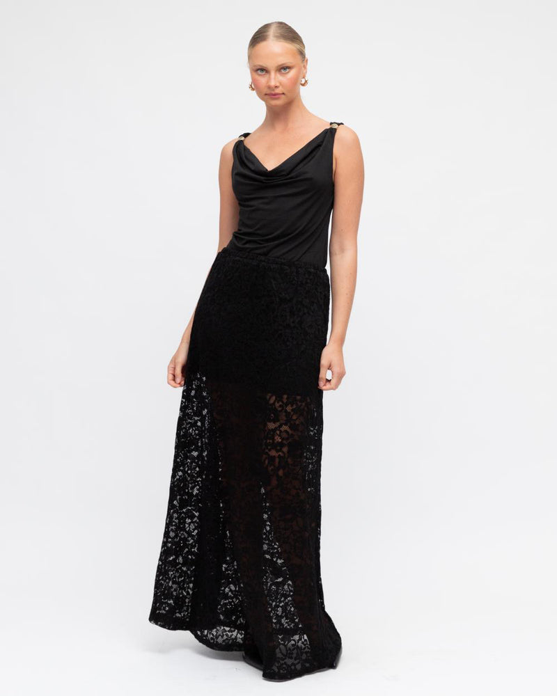Hayley Lace Skirt - Black