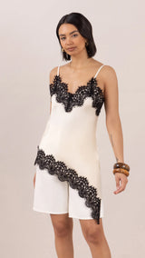 Blake Contrast Lace Camisole - Cream