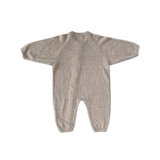 Organic Speckle Knit Zipper Starsuit - Oatmilk