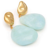 Double Nugget Earring - cloud marble