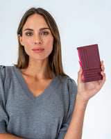 Compact Wallet - Burgundy Pebble