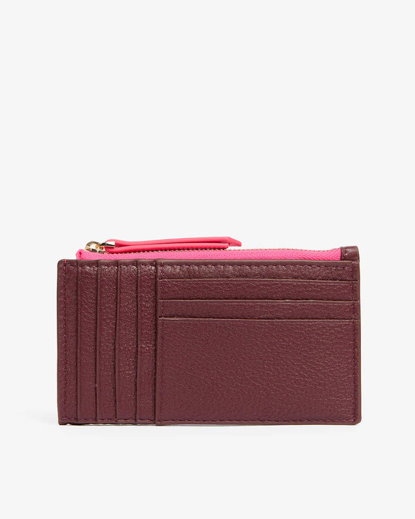 Compact Wallet - Burgundy Pebble