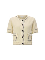 Bouclé cardigan - Pearl white