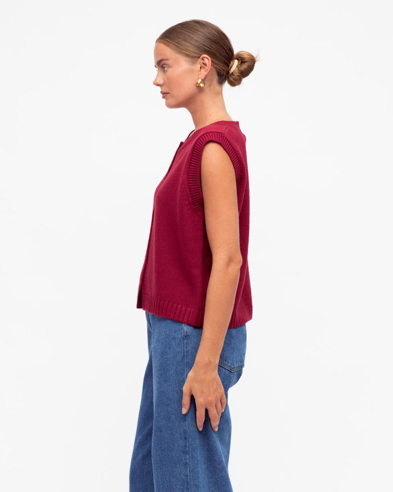 Felix Knit Vest - Wine