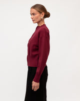 Zara Zip Up Knit Jacket - Wine