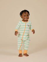 Peas In A Pod Stripe Zipsuit