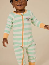 Peas In A Pod Stripe Zipsuit