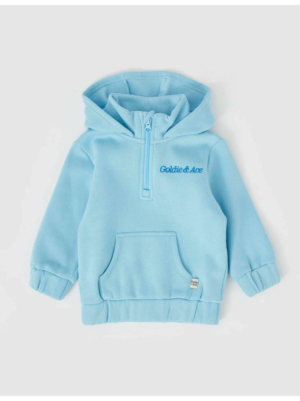 DYLAN HOODED SWEATER  - SKY