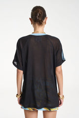 V NECK JERSEY - BLACK /BLUE