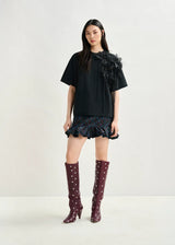 Ibiscus T-shirt with floral detail