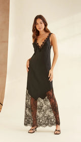 Solange Slip Dress - Black