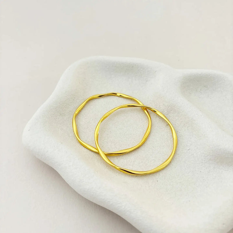 18K Gold Plated Bangle 2pcs in Set