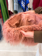 Mongolian Wool Clutch Bag - Blush