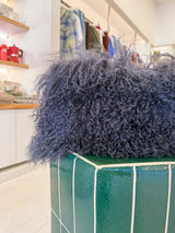 Mongolian Wool Clutch Bag - Navy