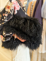 Mongolian Wool Clutch Bag - Black