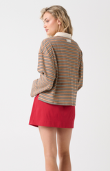 Alisa Rugby Tee - Toffee Stripe