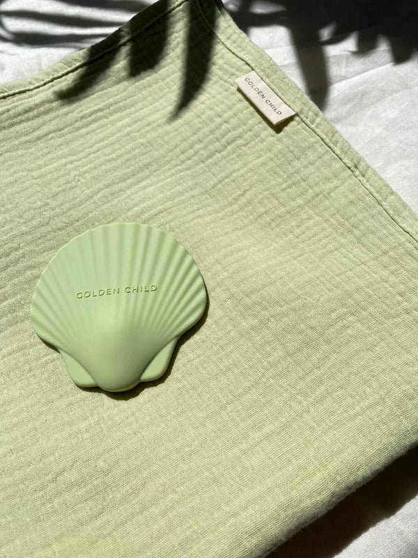 ORGANIC COTTON GAUZE BABY SWADDLE - LIME