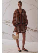 The Faye Shirt - Cherrywood Stripe
