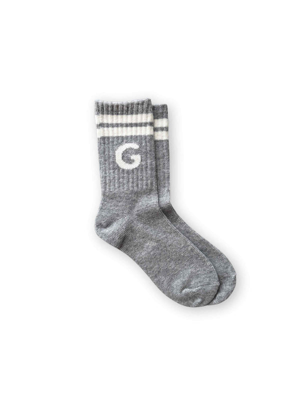 Stripe Logo Socks - Grey Marle