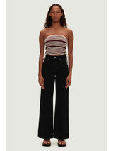 Knit Bandeau Top - Chocolate Stripe