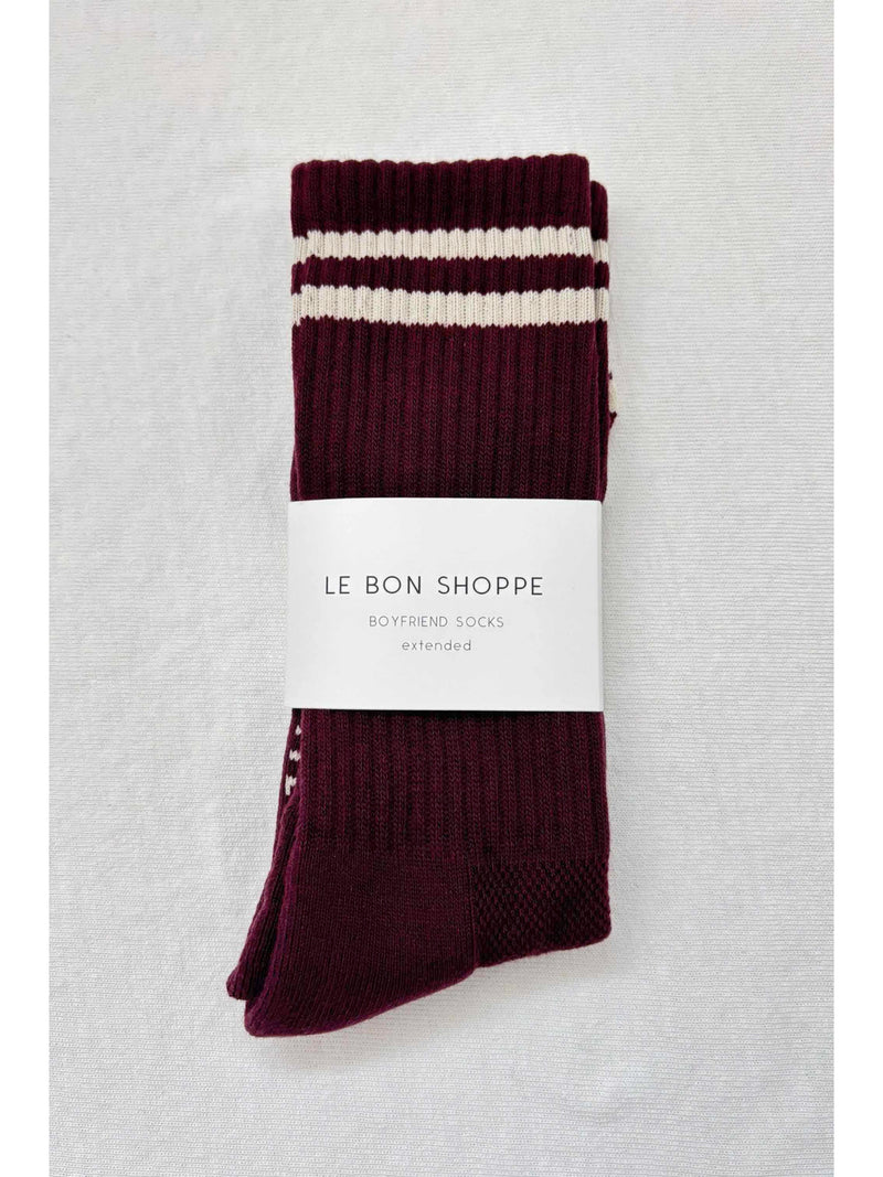 EXTENDED Boyfriend Socks - Maroon
