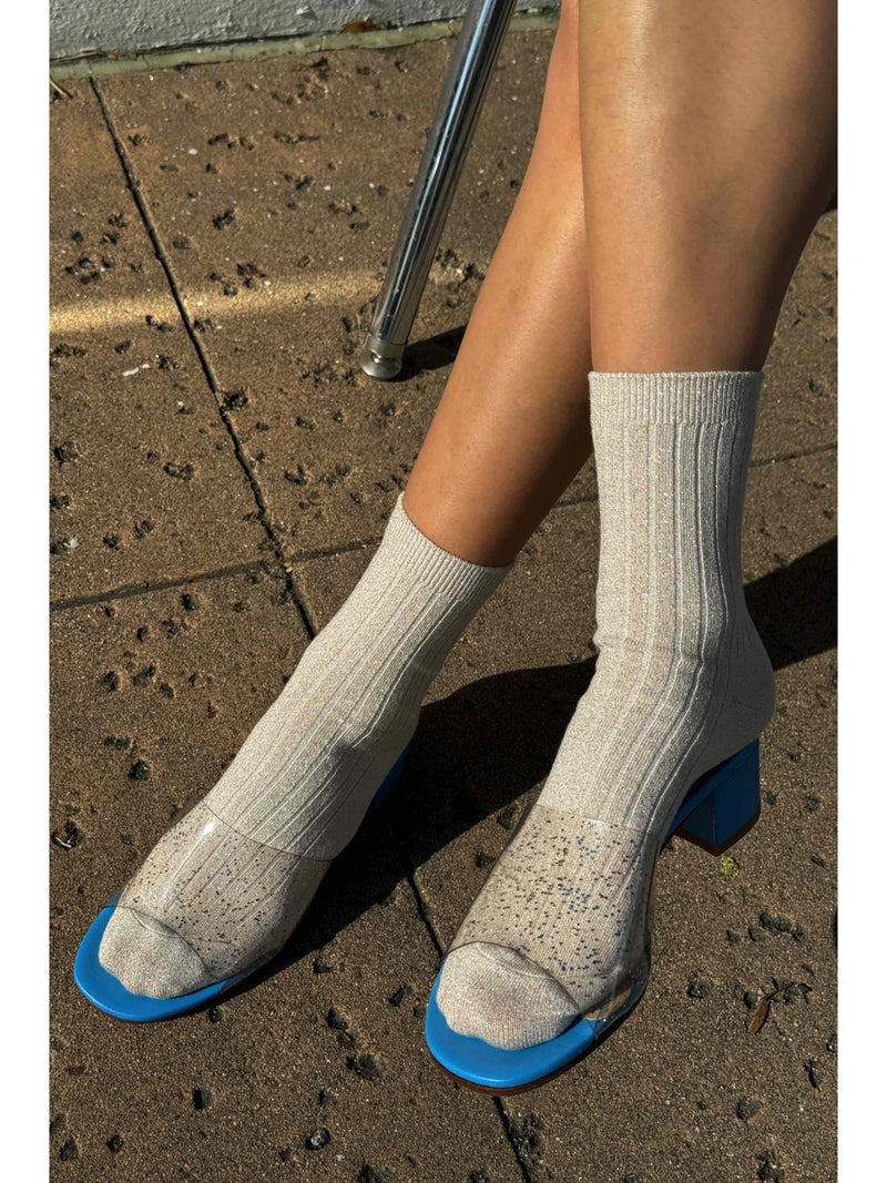 Her Socks - Ivory Gold Glitter