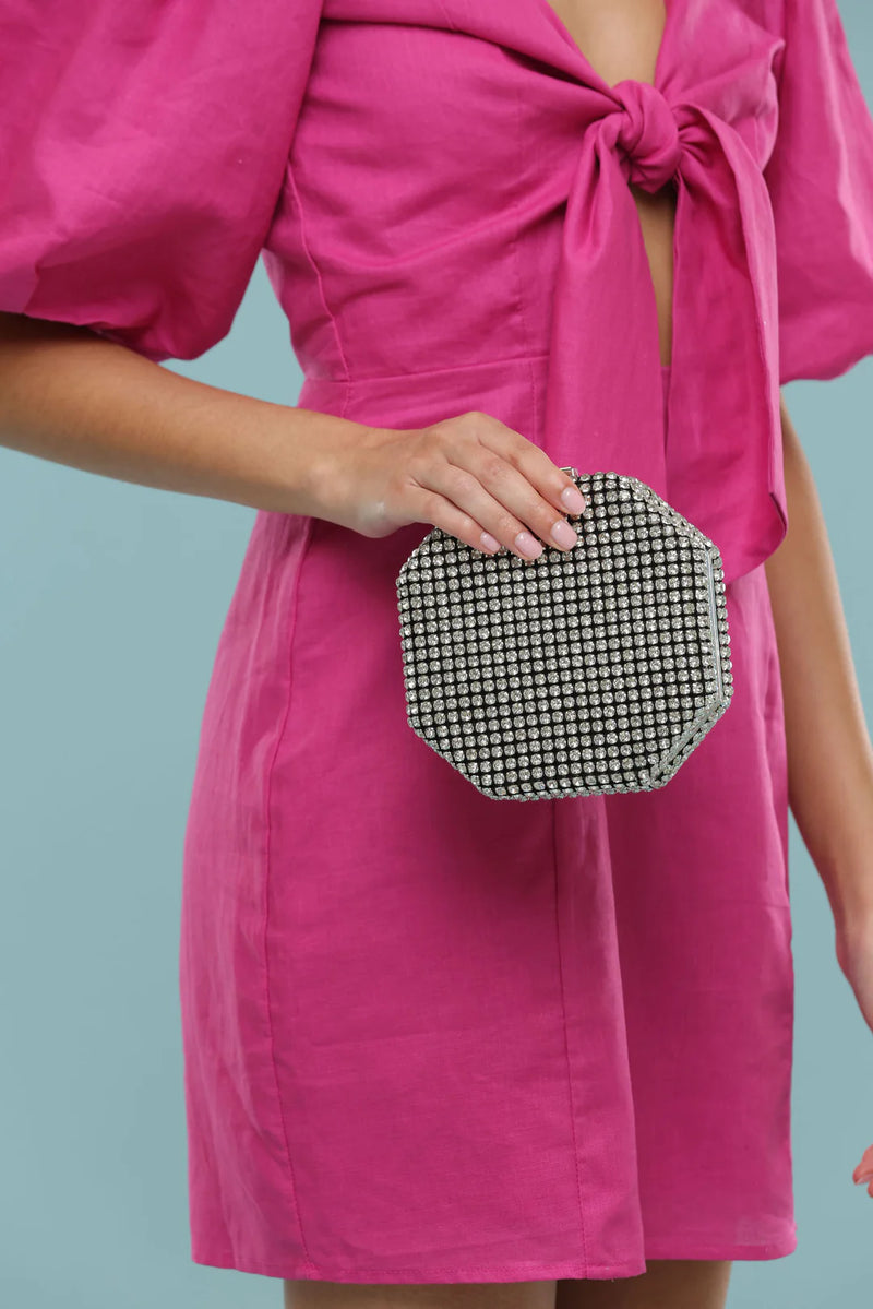 Zola Clutch in Silver