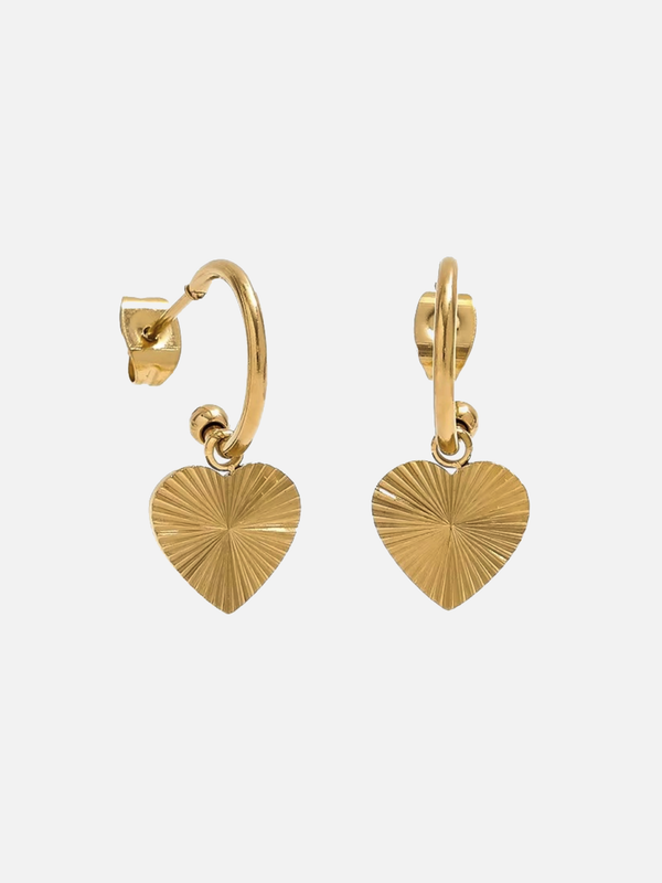 Mini Heart Burst Hoop Earrings
