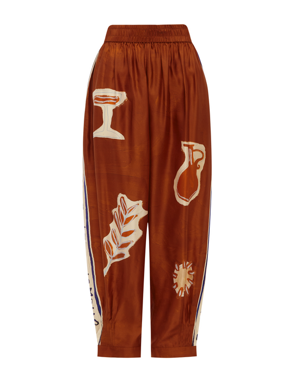 SOLEIL D'AMOUR TAPERED SILK PANT