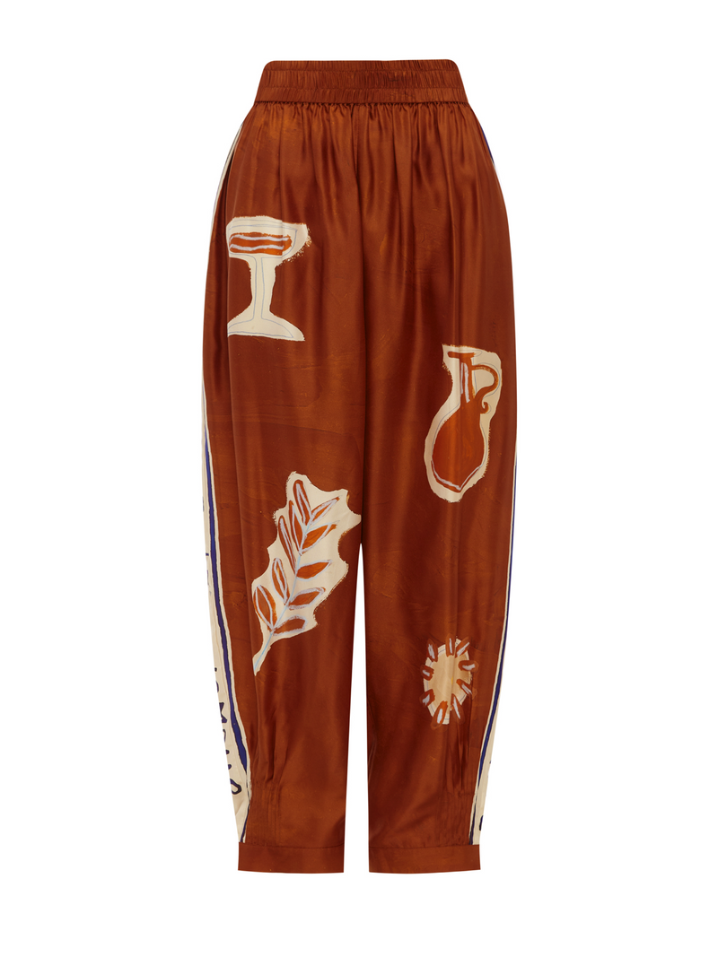 SOLEIL D'AMOUR TAPERED SILK PANT