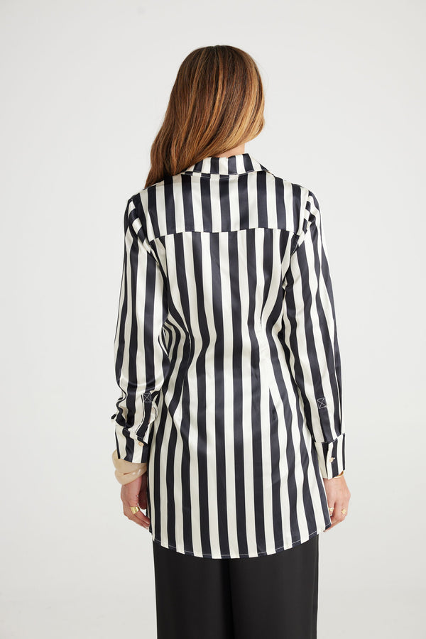 Fleur Top - Midnight Stripe