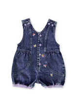 Nina Pastel Petals Denim Romper