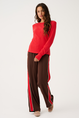 DUSTY PANT – TRUFFLE / RED