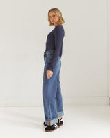 Nora Long Sleeve Top - Navy