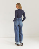 Nora Long Sleeve Top - Navy