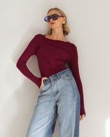 Nora Long Sleeve Top - Wine