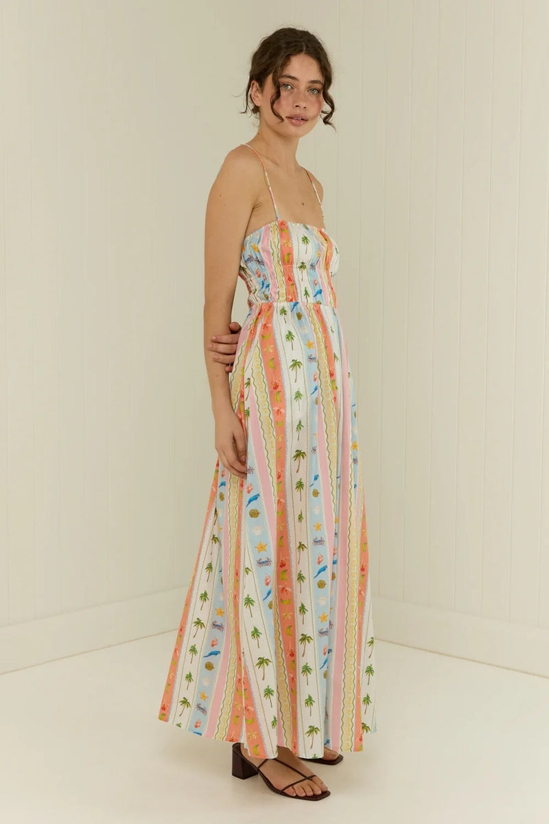 West Dress - Tropical Stripe