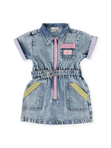 Pastel Pop Piper Denim Belted Dress