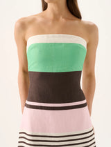 FRIEDA STRAPLESS DRESS - TANGO STRIPE