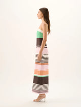 FRIEDA STRAPLESS DRESS - TANGO STRIPE